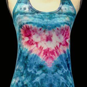 Idea T razor back tie dye heart shirt